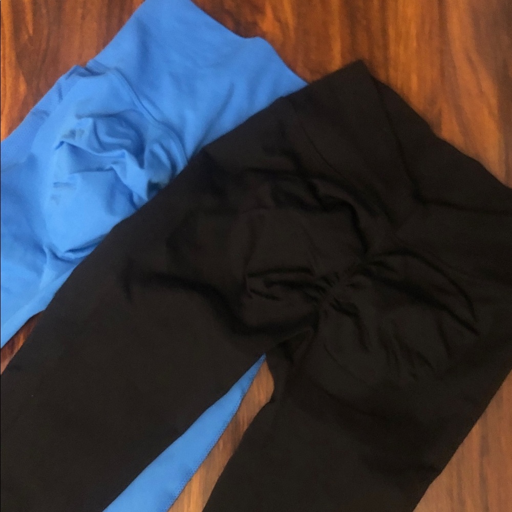 Women’s Blue and Black Leggings